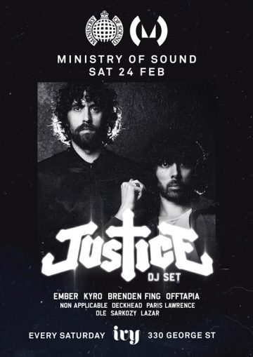Justice are playing an exclusive club show in Sydney this month